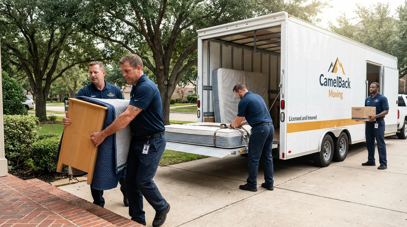 Crew loading residential truck for cross-state move from Pennington Gap, VA