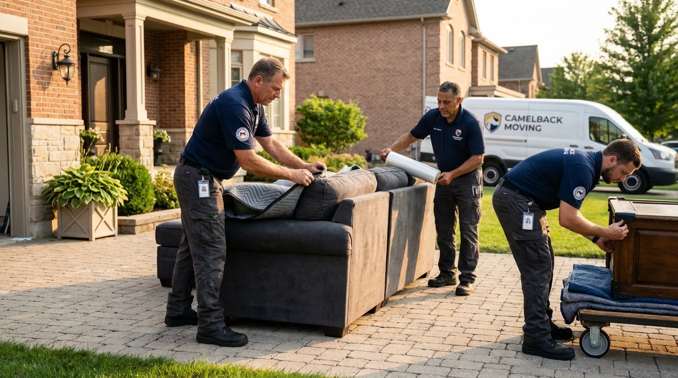 Large estate moving crew wrapping furniture in Pennington Gap, VA